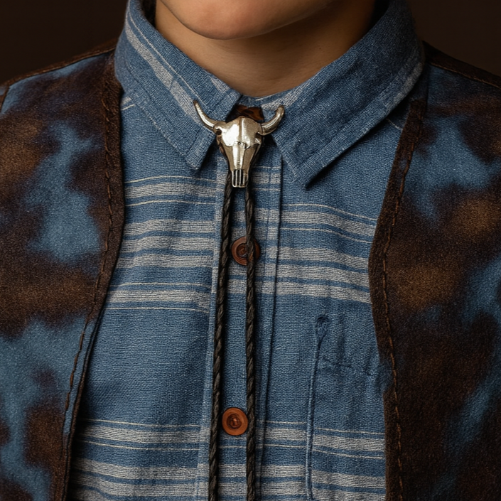 Kids Steer Skull Bolo Tie