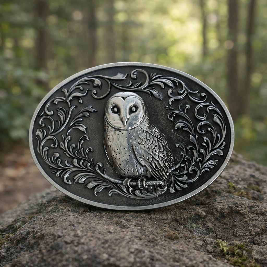 Owl Belt Buckle - Antique Gold or Silver