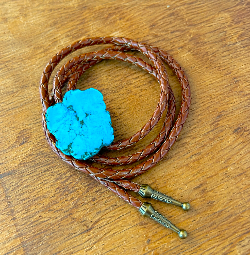 Turquoise Slab Bolo Tie