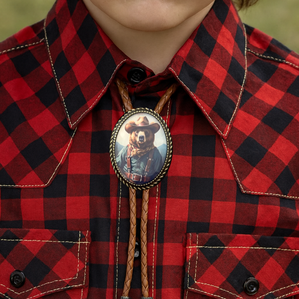 Kids Country Bear Bolo Tie