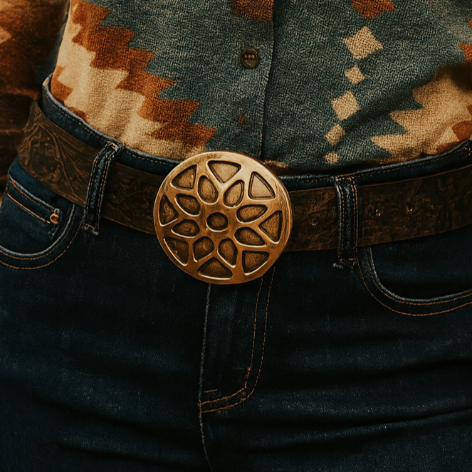 Golden Sun Belt Buckle