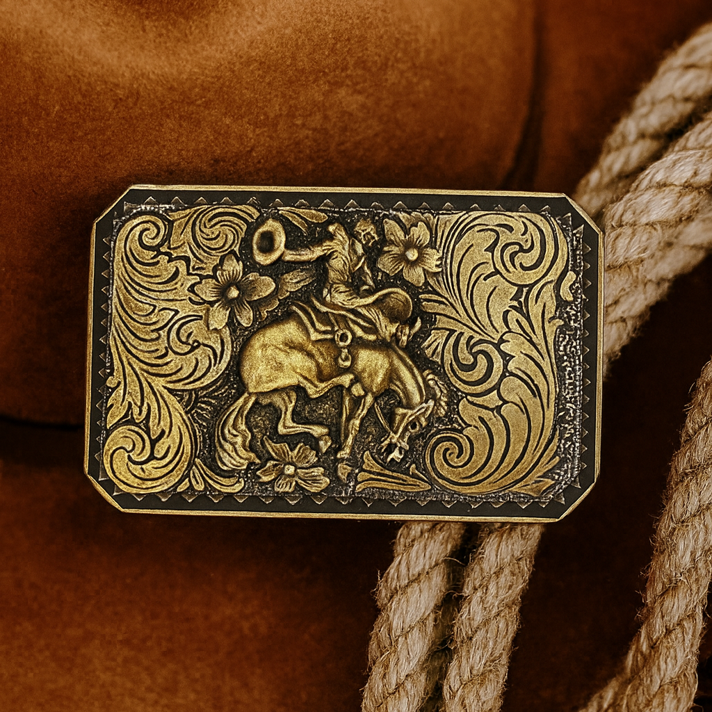 Brass Bronco Belt Buckle