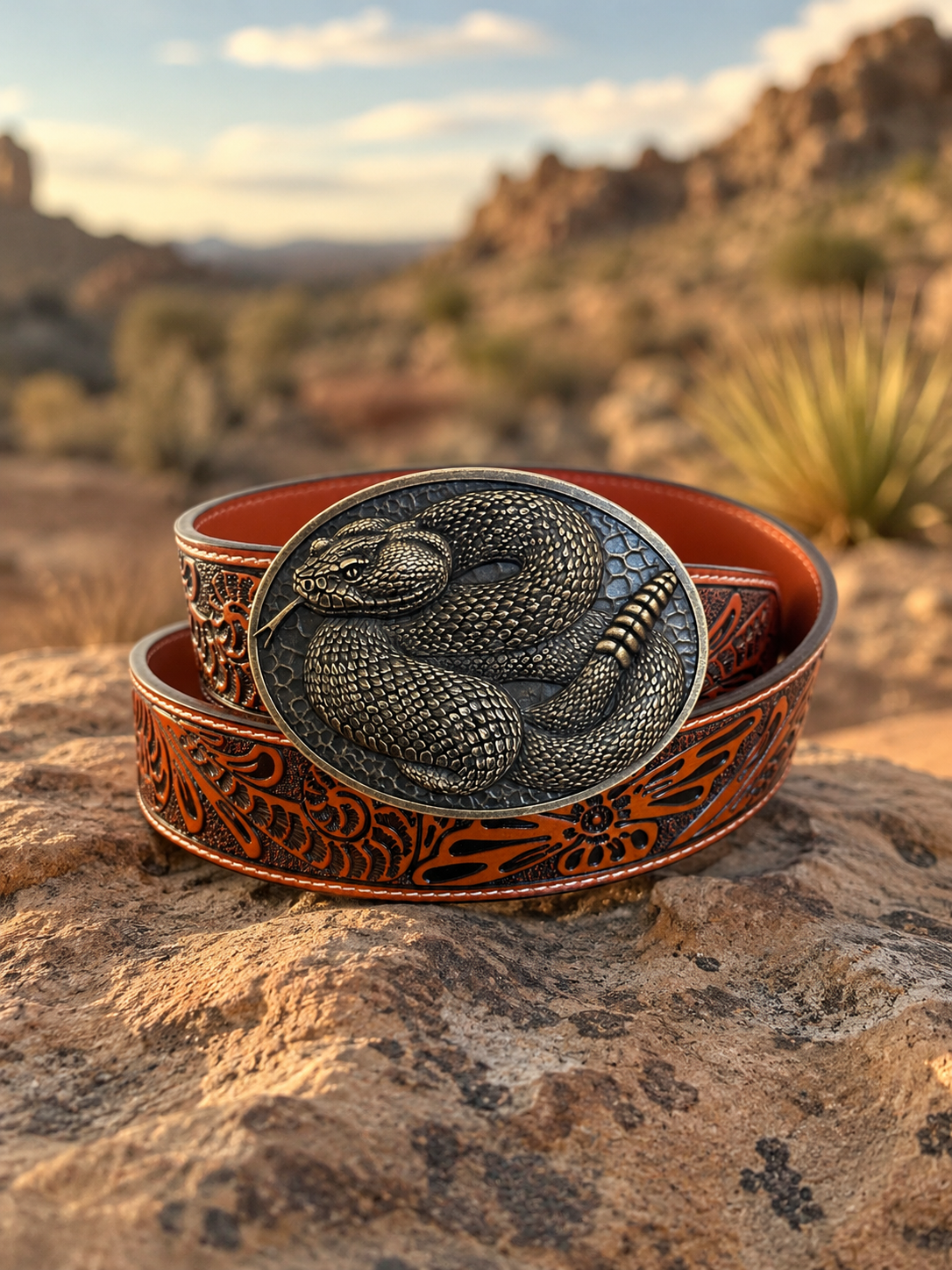 Rattlesnake Belt Buckle