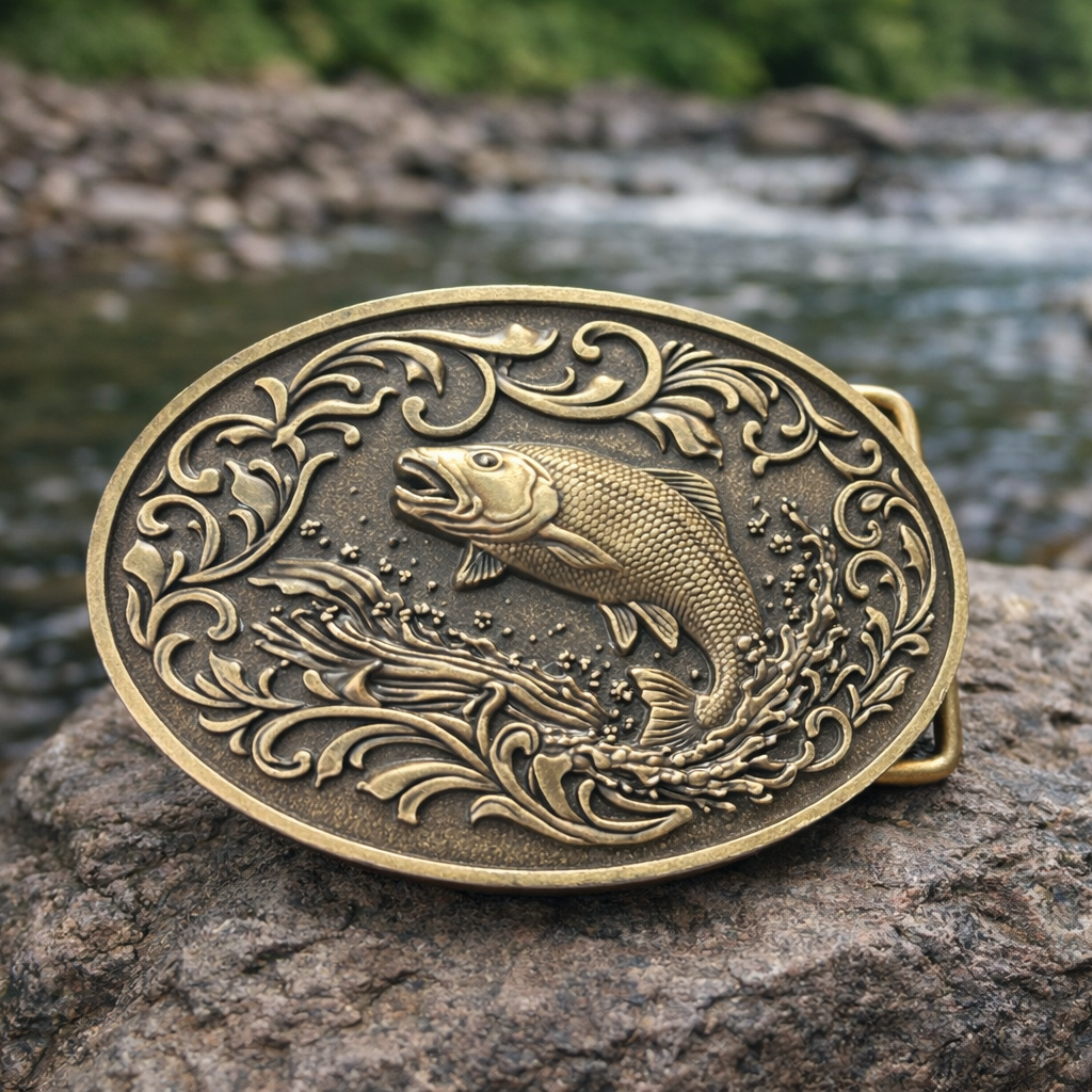 bronze fish hook belt buckle Bronze Fish Belt Buckle
