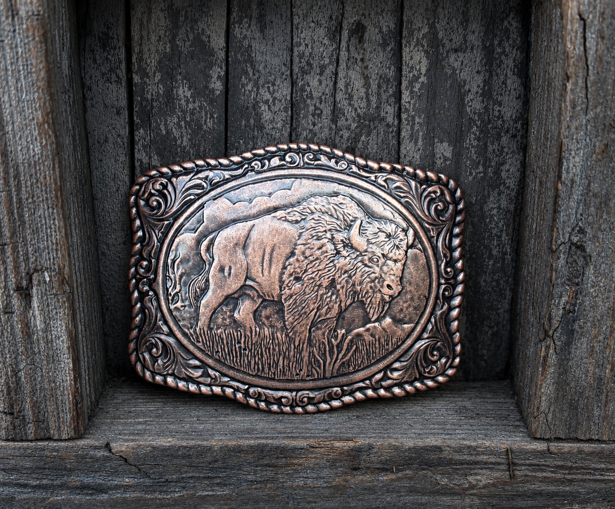 Copper Buffalo Belt Buckle