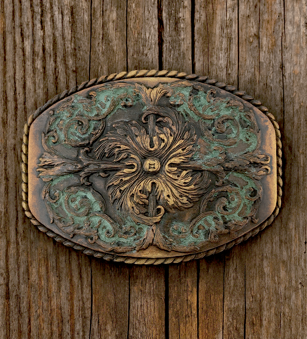 Antique Patina Belt Buckle display picture 3