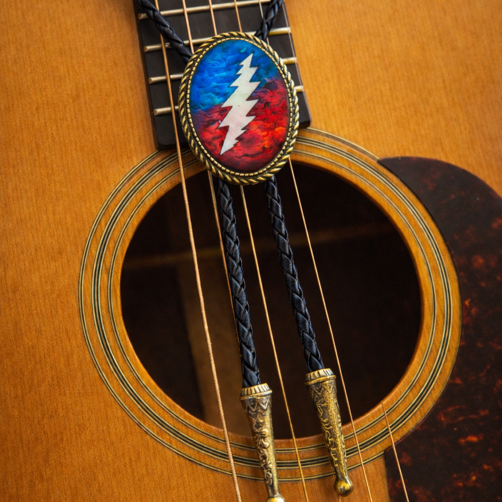 Grateful Lightning Bolt Bolo Tie