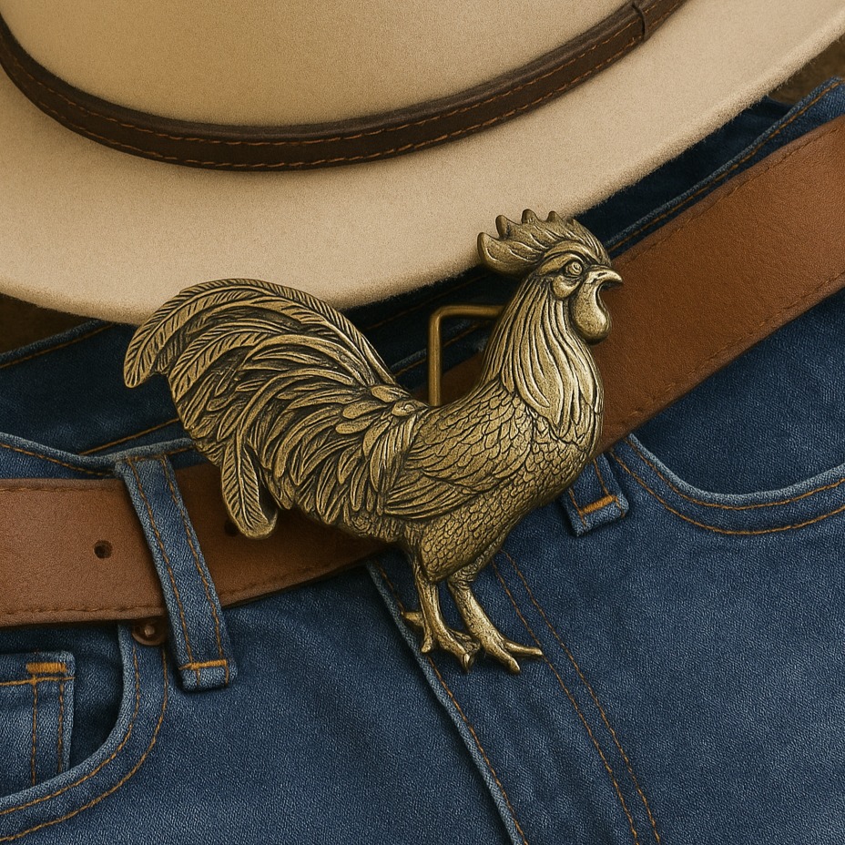 Golden Rooster Belt Buckle