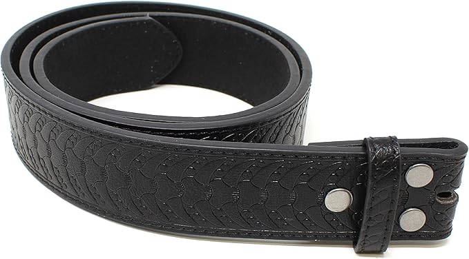 1.5'' Vertebrae Leather Belt Strap - Black