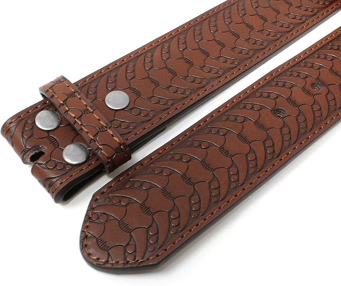1.5'' Vertebrae Leather Belt Strap - Brown