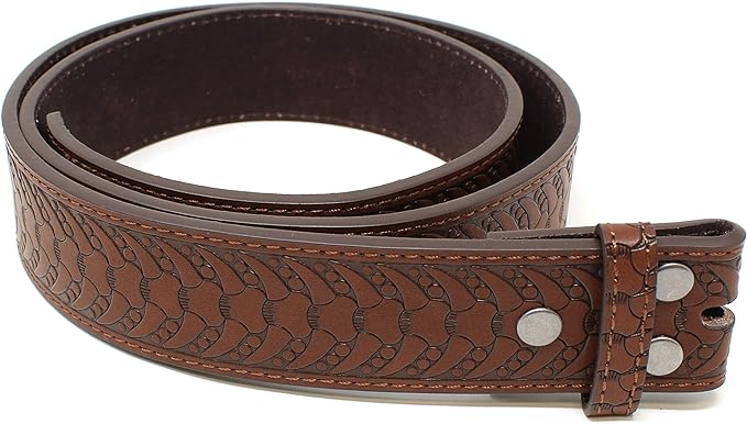 1.5'' Vertebrae Leather Belt Strap - Brown