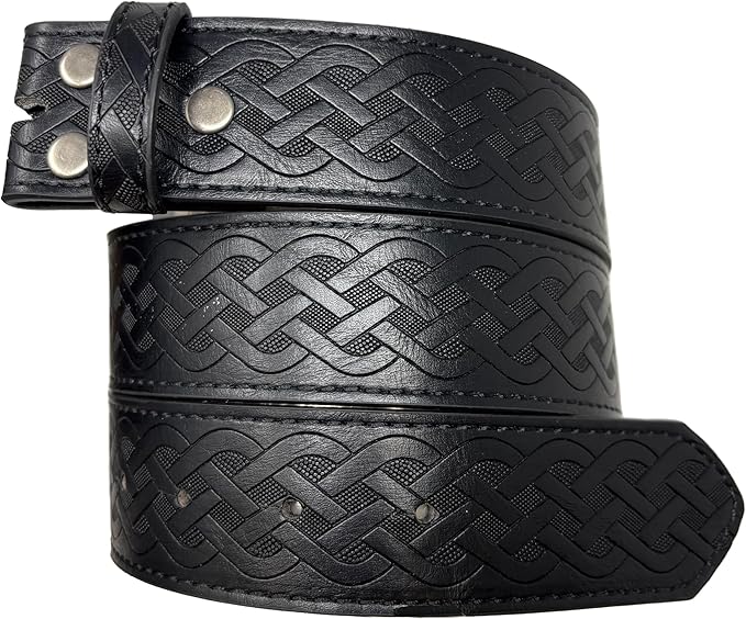 1.5'' Wide Celtic Knot Brown Leather Belt Strap