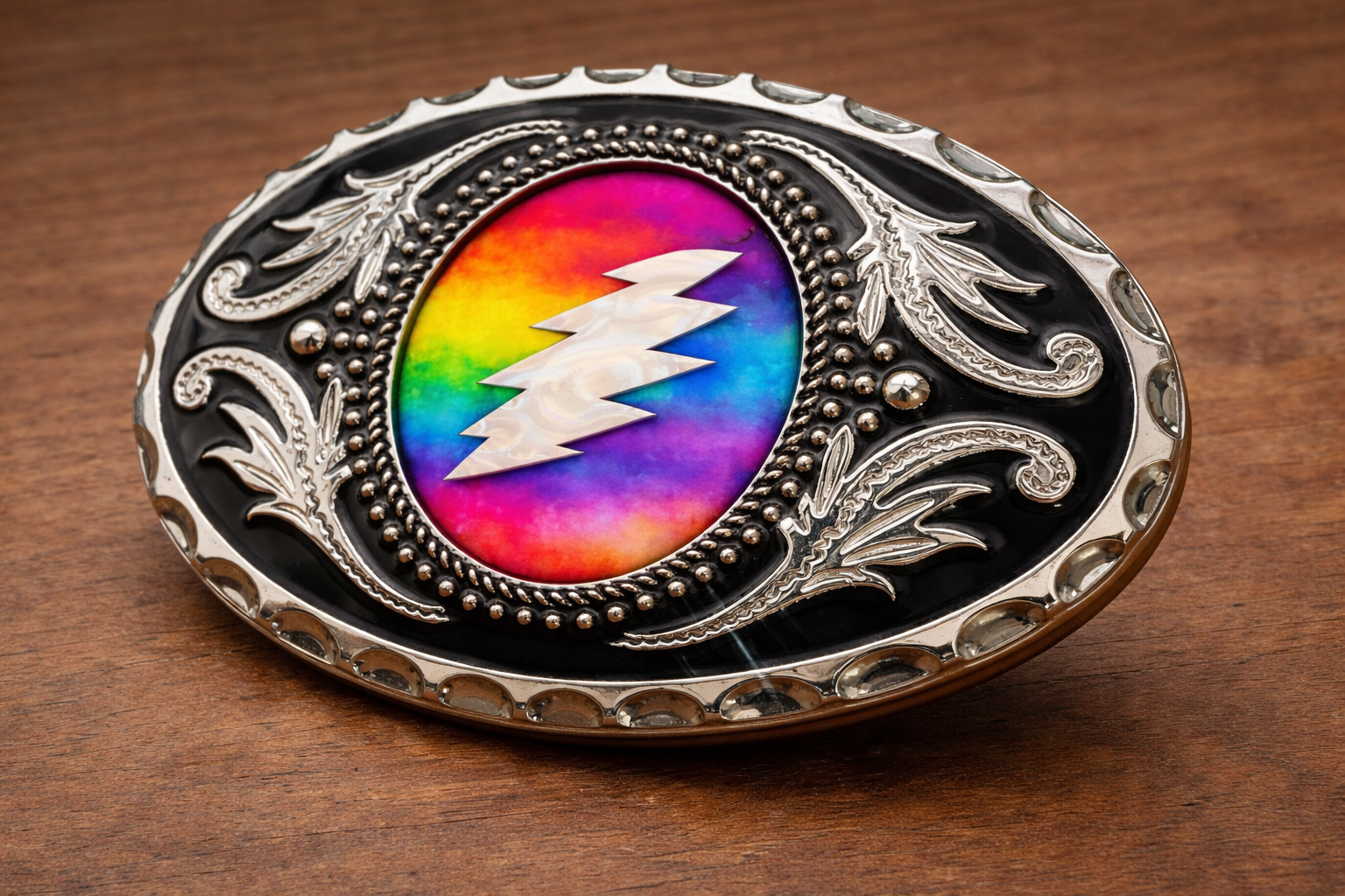 Grateful Lightning Bolt Belt Buckle