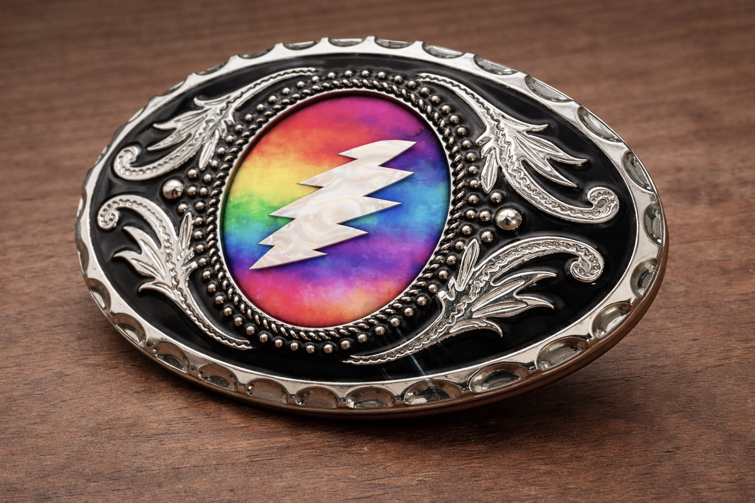 Grateful Lightning Bolt Belt Buckle