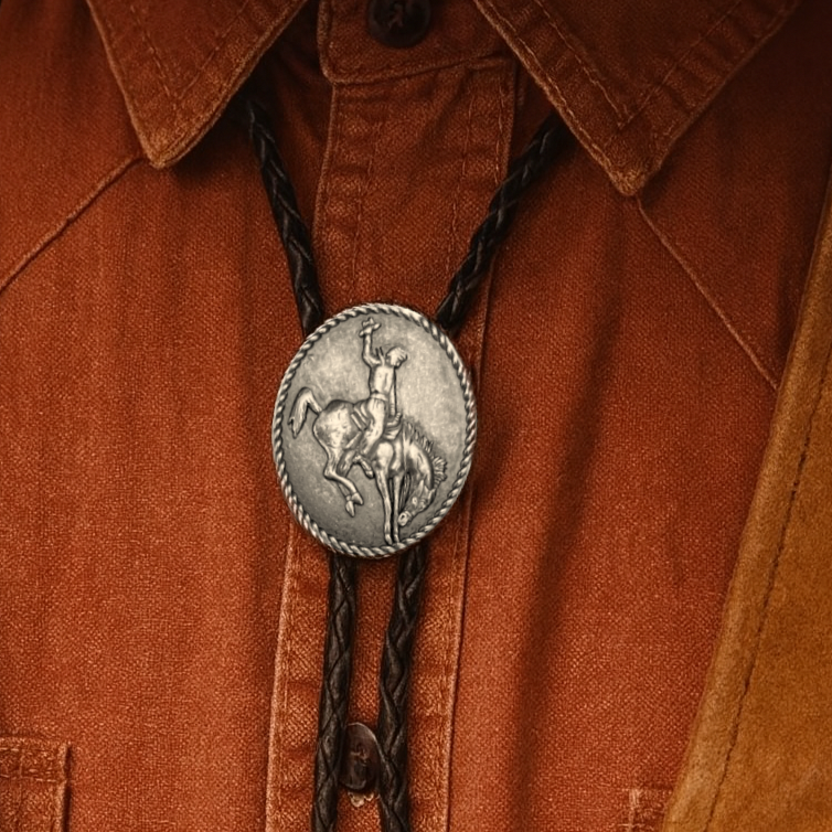 Silver Cowboy Bolo Tie