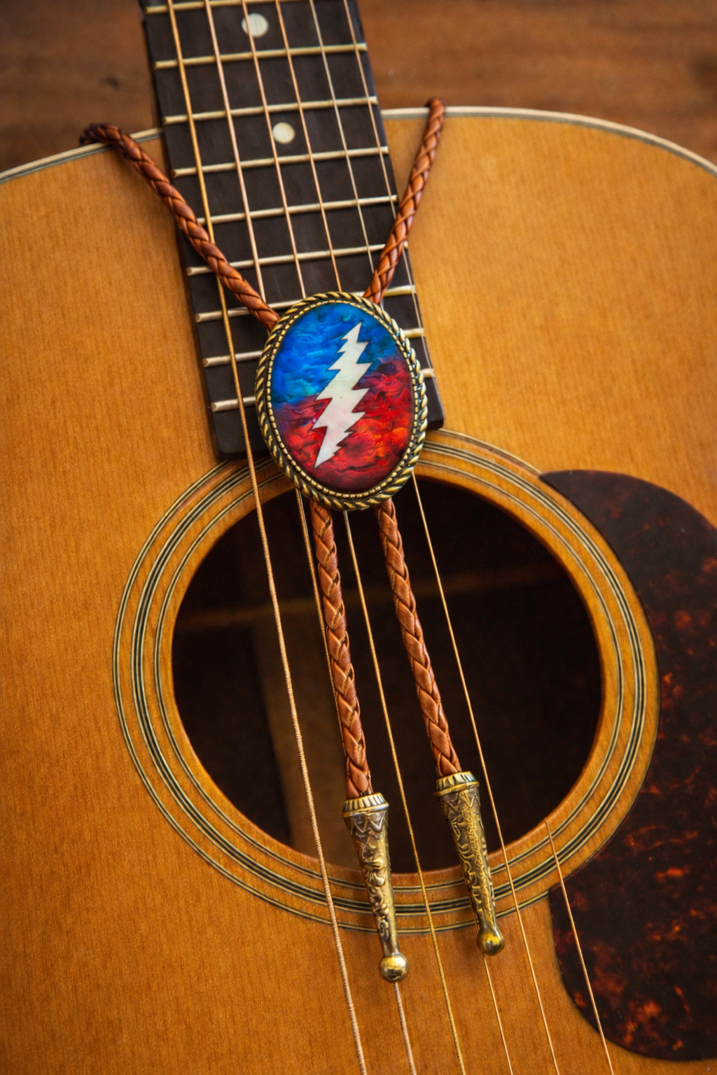 Grateful Lightning Bolt Bolo Tie