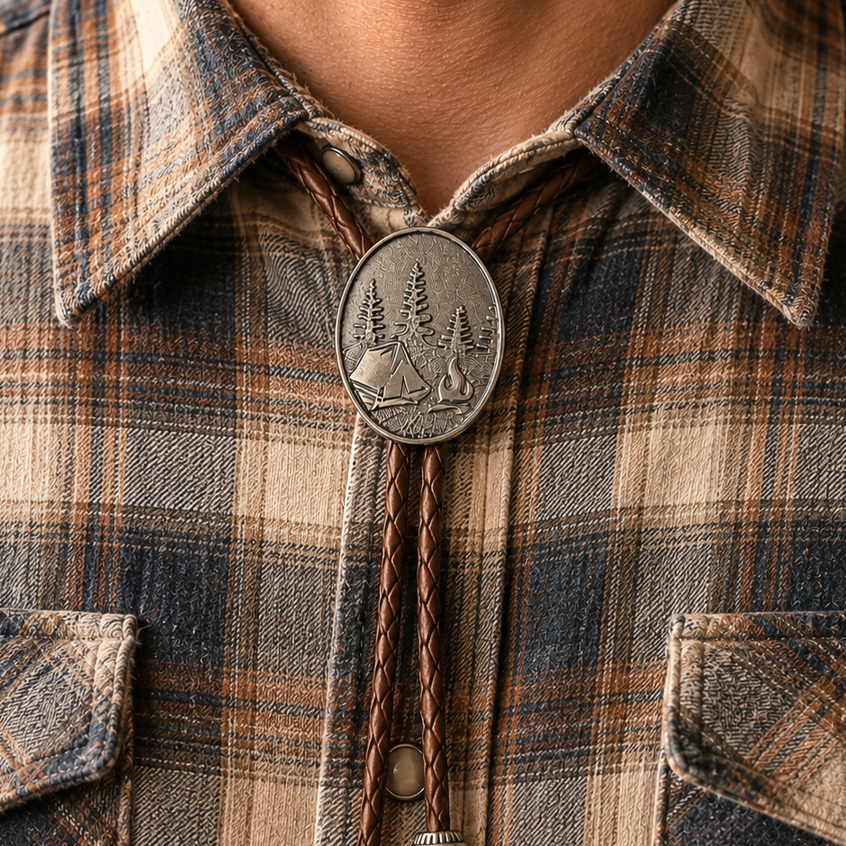 Camping Bolo Tie