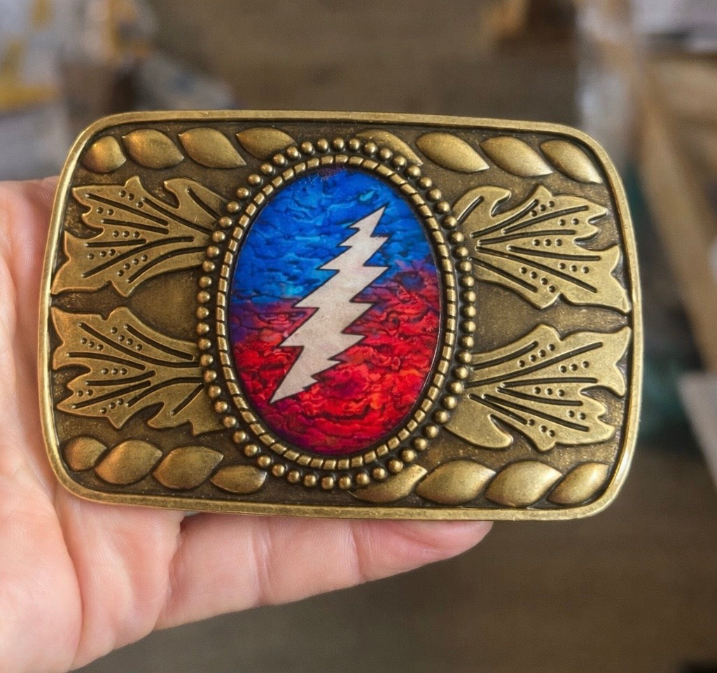 Jerry Lightning Bolt Belt Buckle