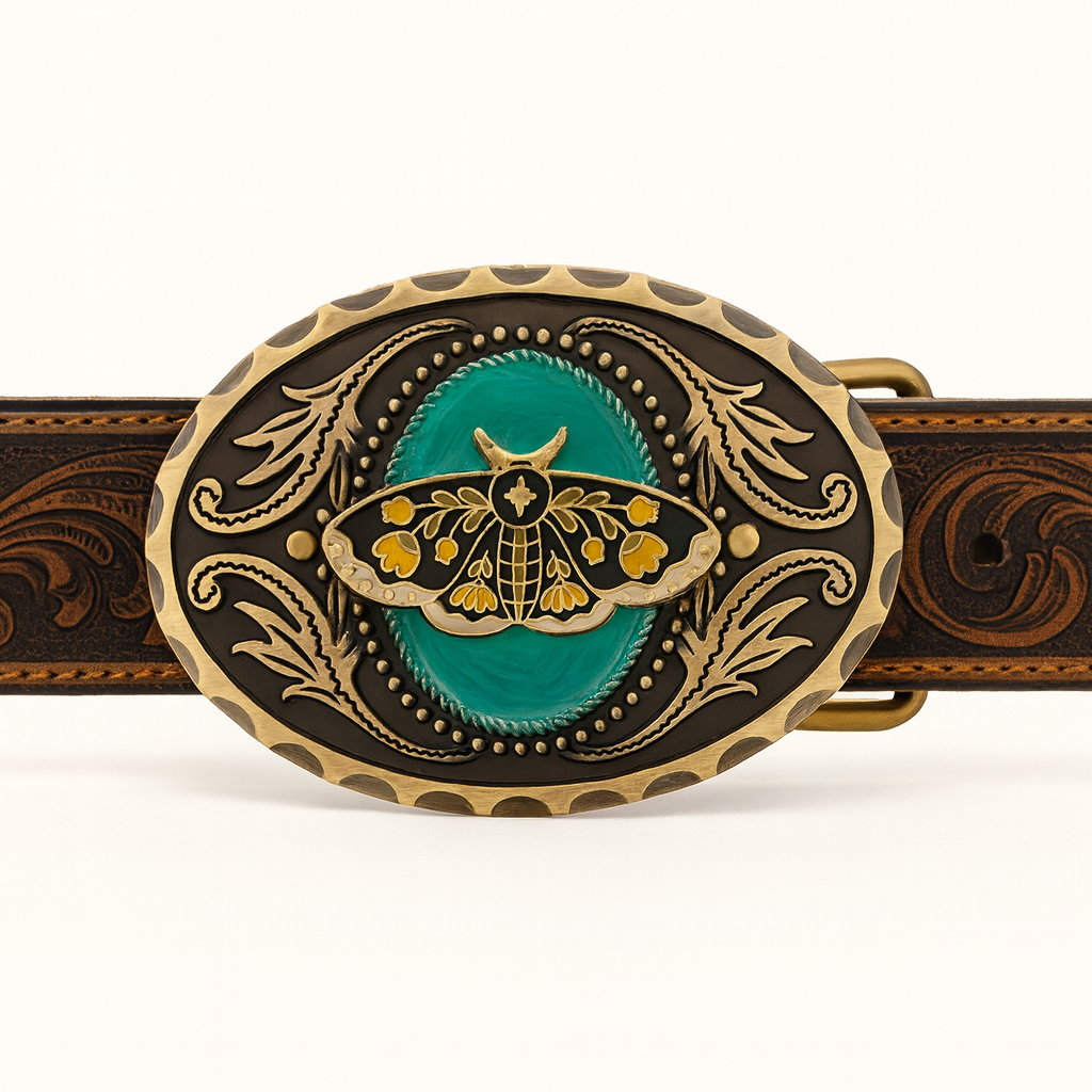 Golden Moth Belt Buckle