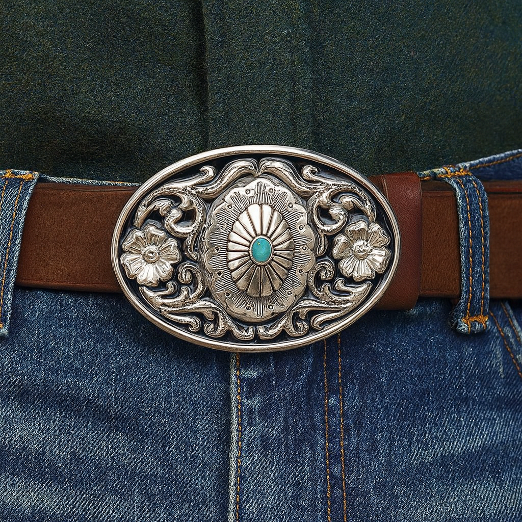 Turquoise Accent Belt Buckle