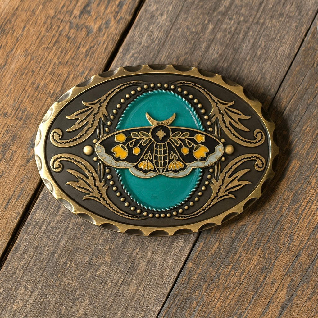 Golden Moth Belt Buckle