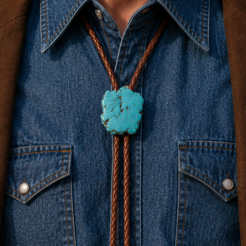 Turquoise Slab Bolo Tie