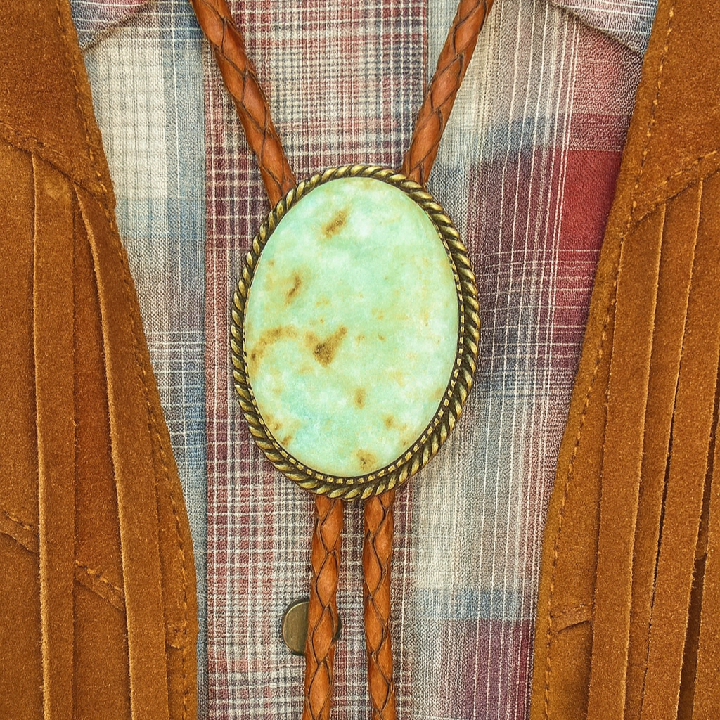 Southwestern Turquoise Flecked Bolo Tie