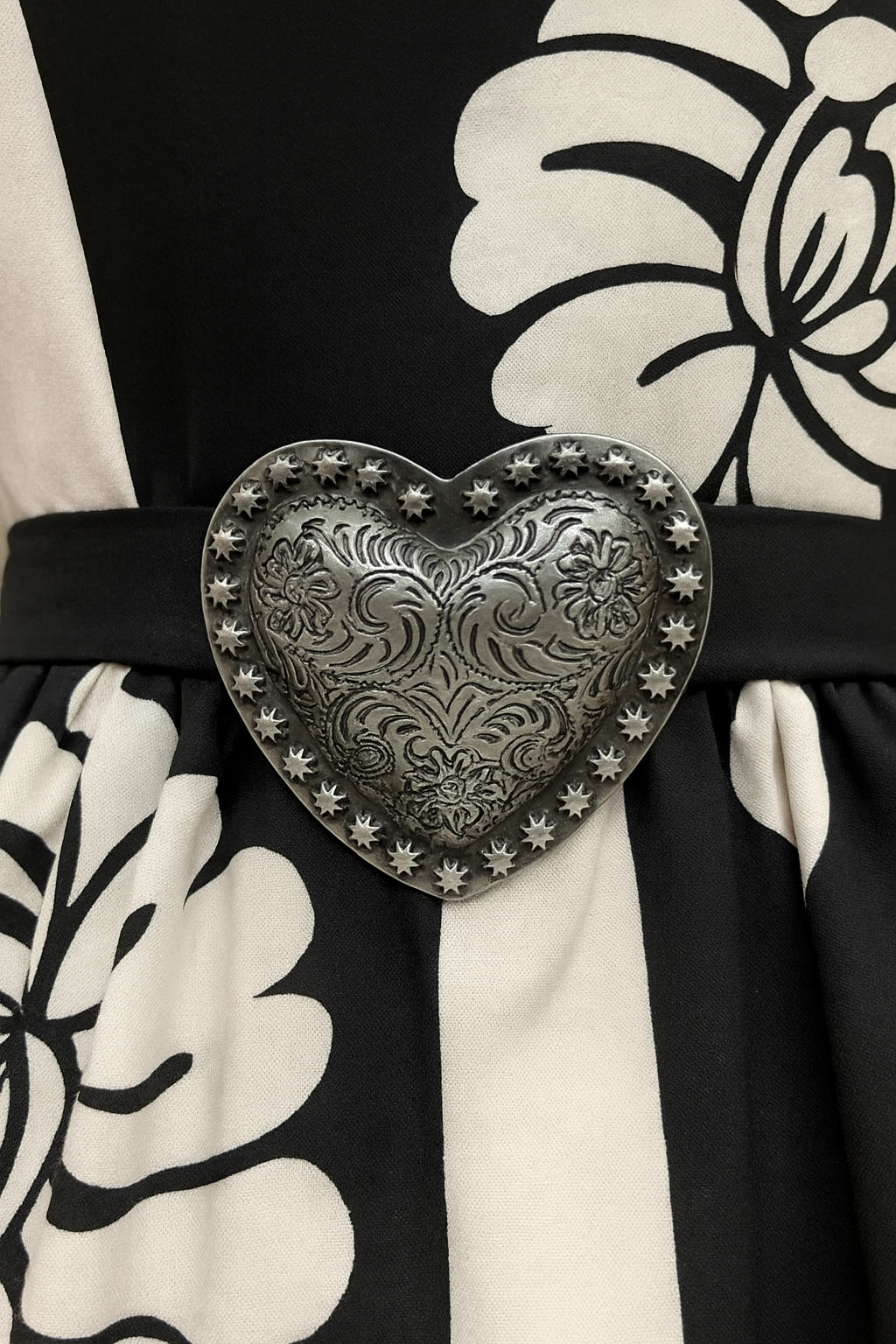 Silver Heart Belt Buckle