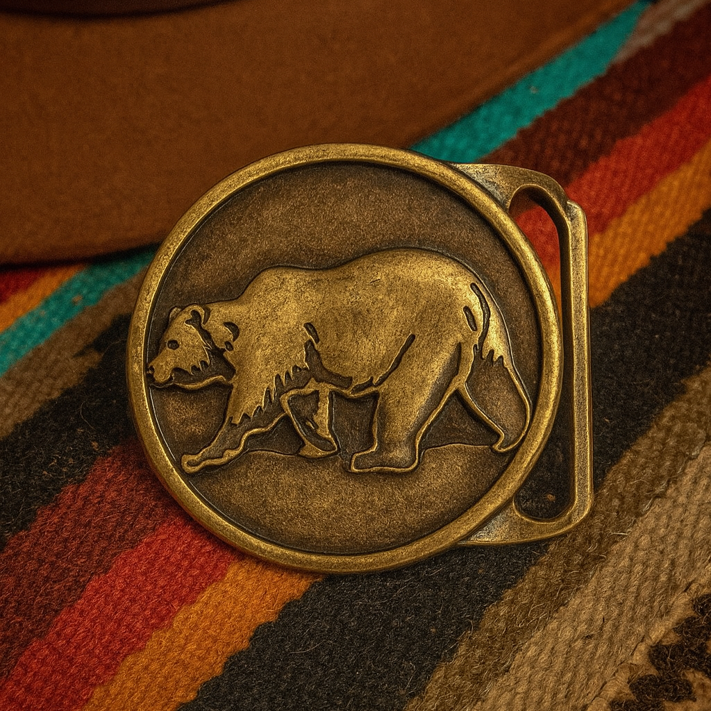 Large Bear Belt Buckle