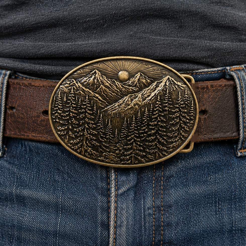 Golden Mountain Belt Buckle