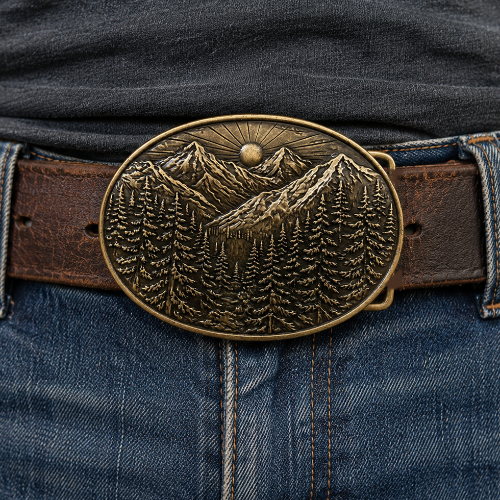 Golden Mountain Belt Buckle