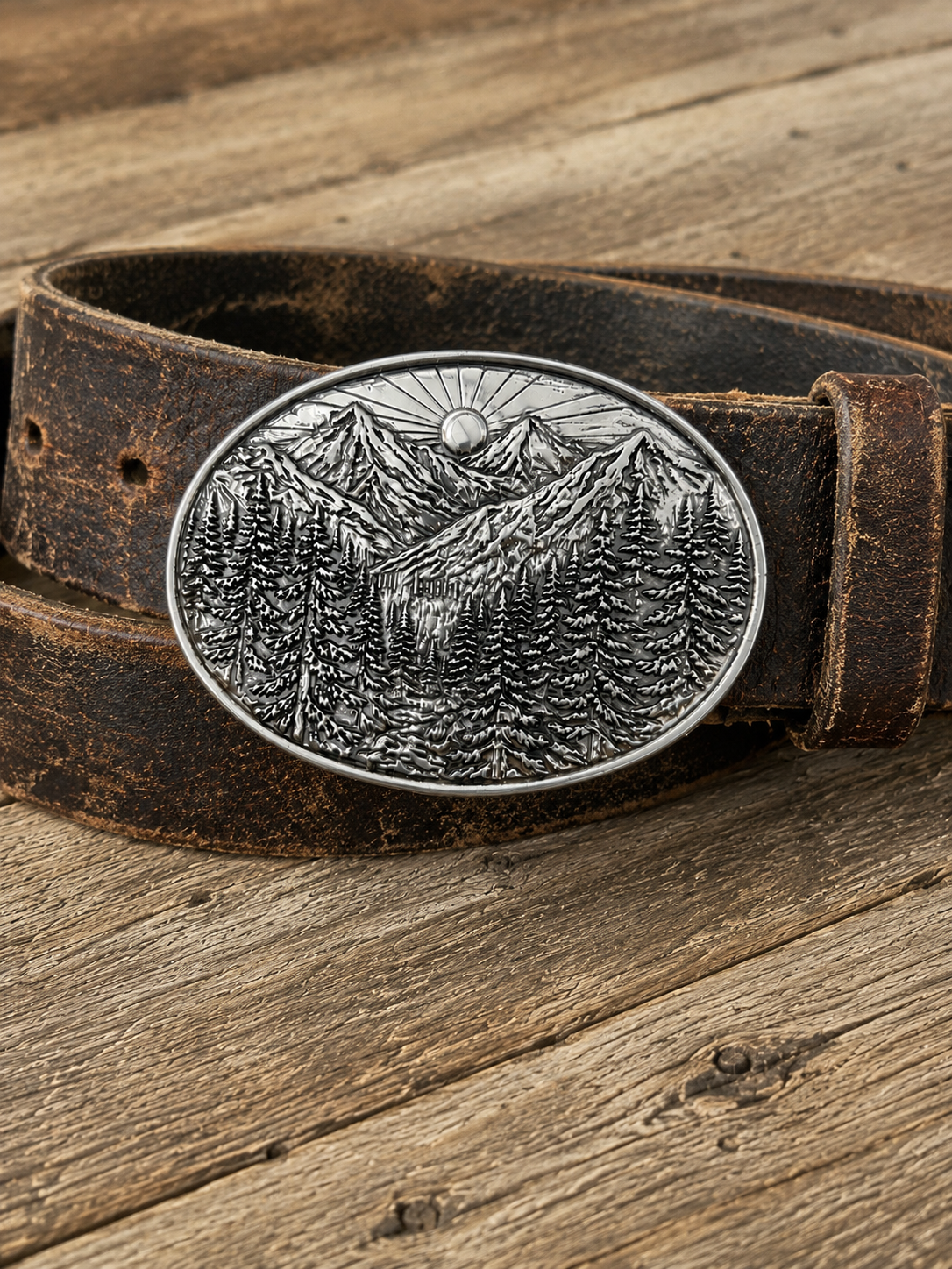 Silver Mountain Belt Buckle