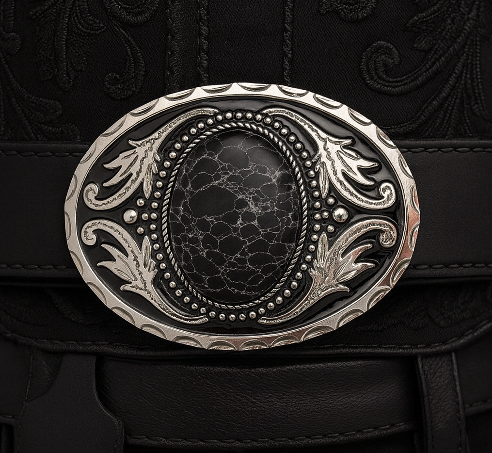 Black Stone Belt Buckle