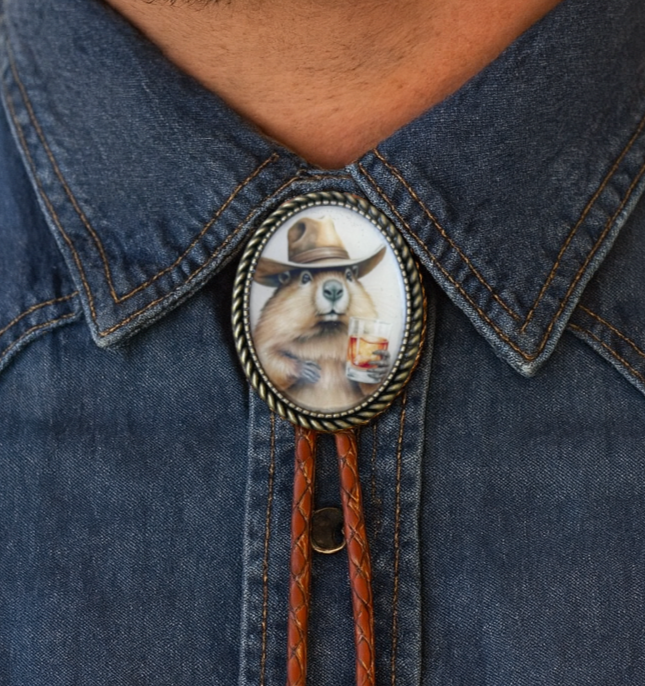 Bourbon Beaver Bolo Tie