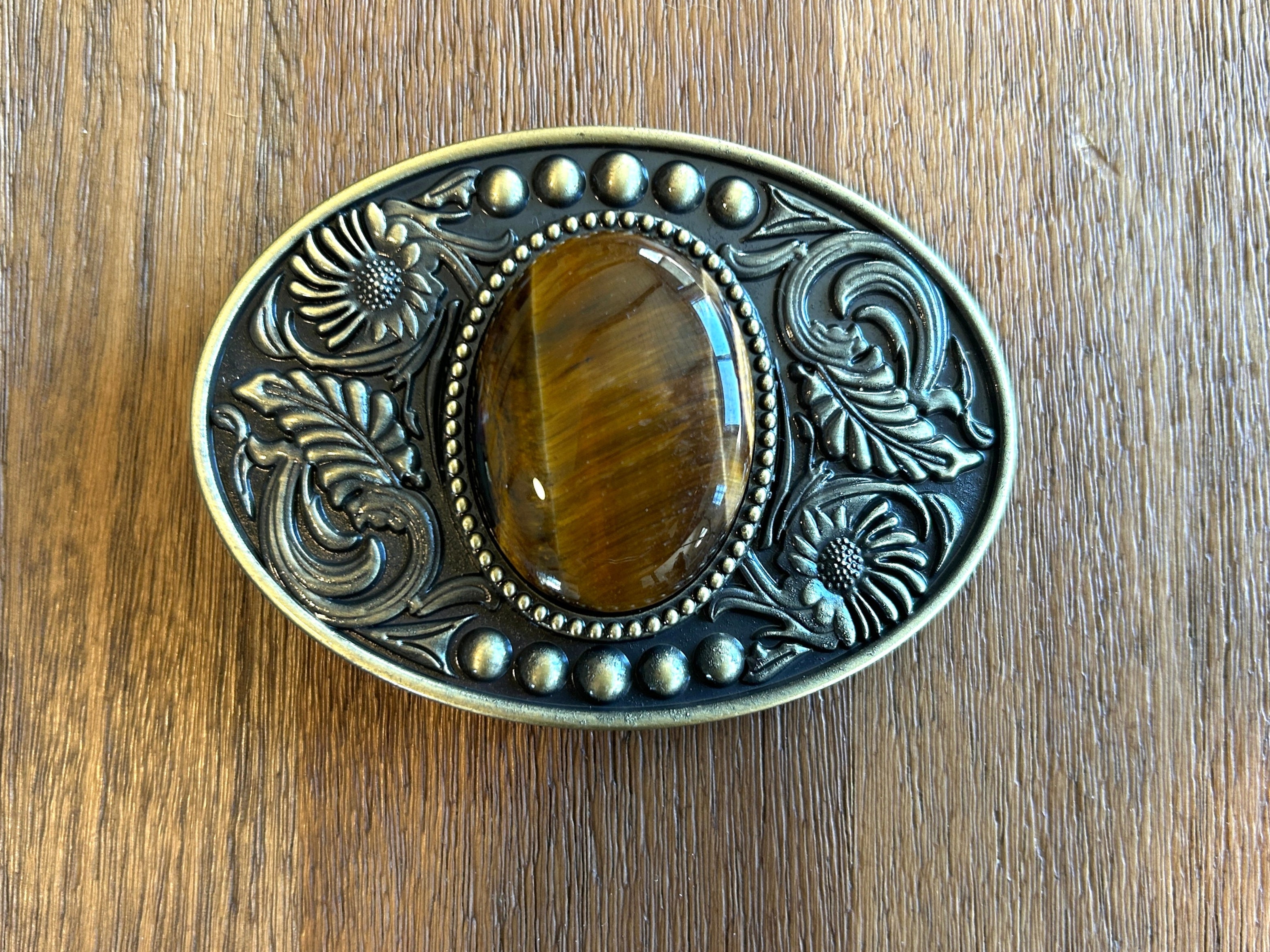 Cowboy Tigers Eye Belt Buckle