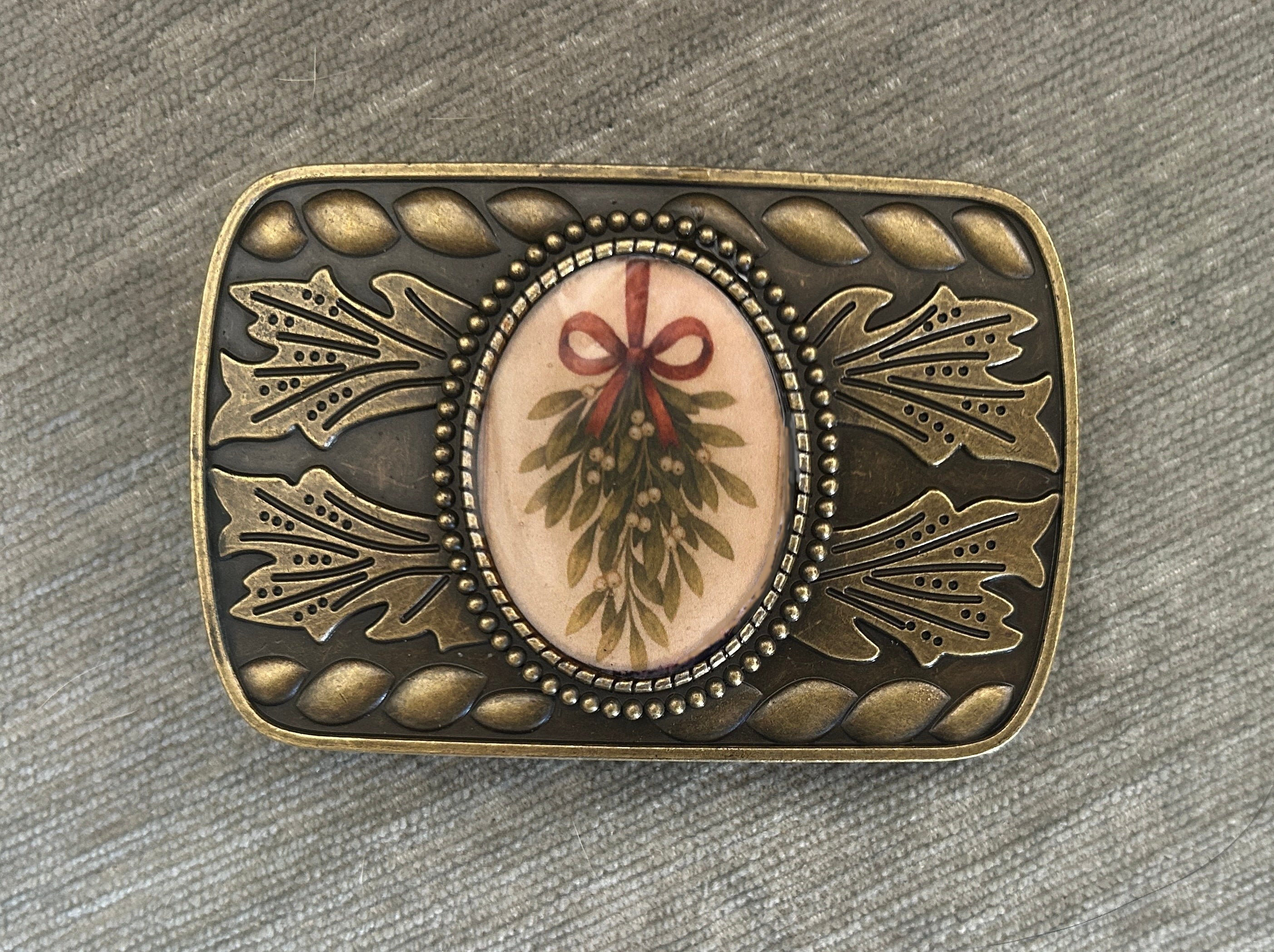 Kiss Me Under the Mistletoe Belt Buckle