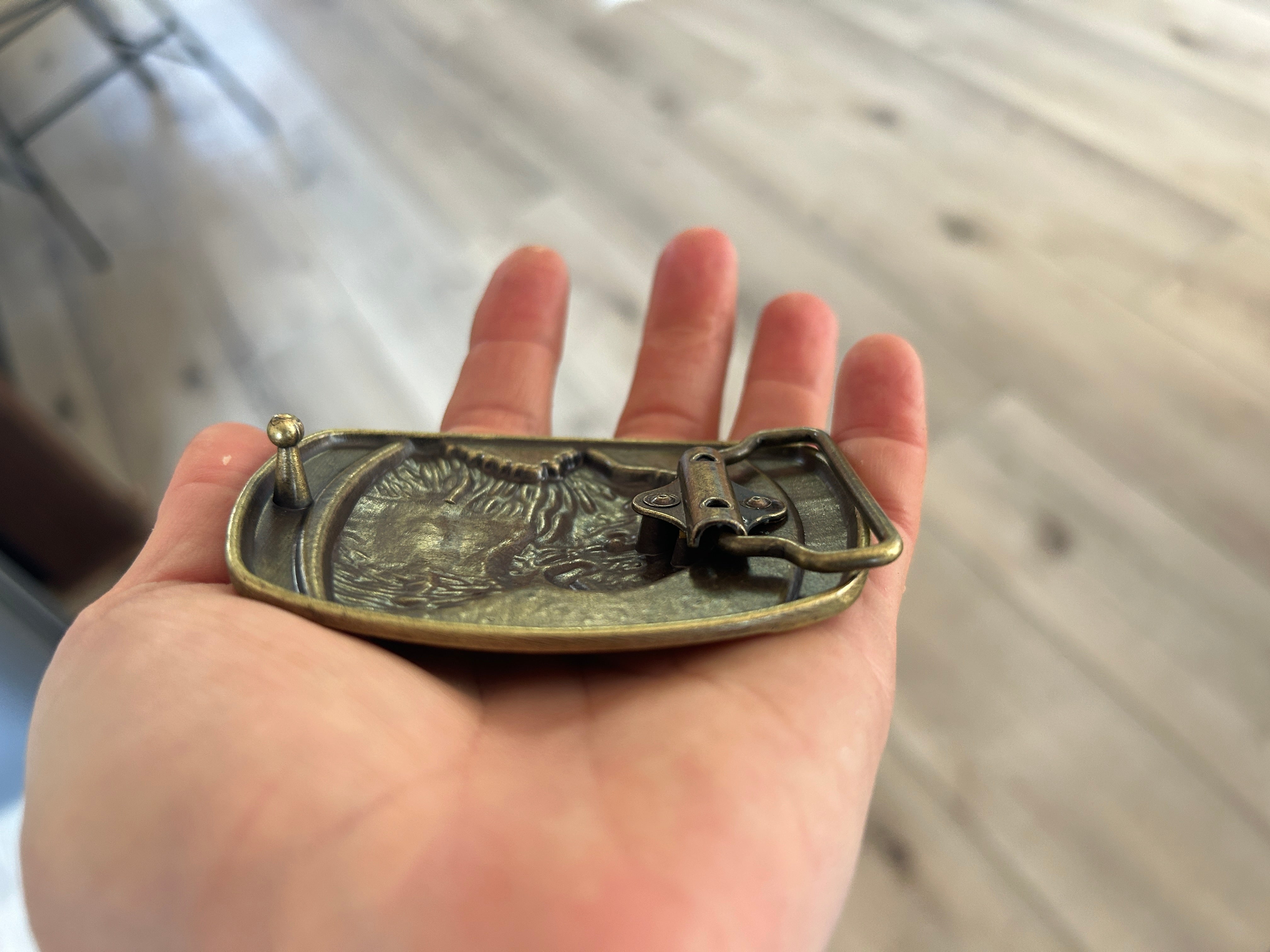 Brass Bison Belt Buckle