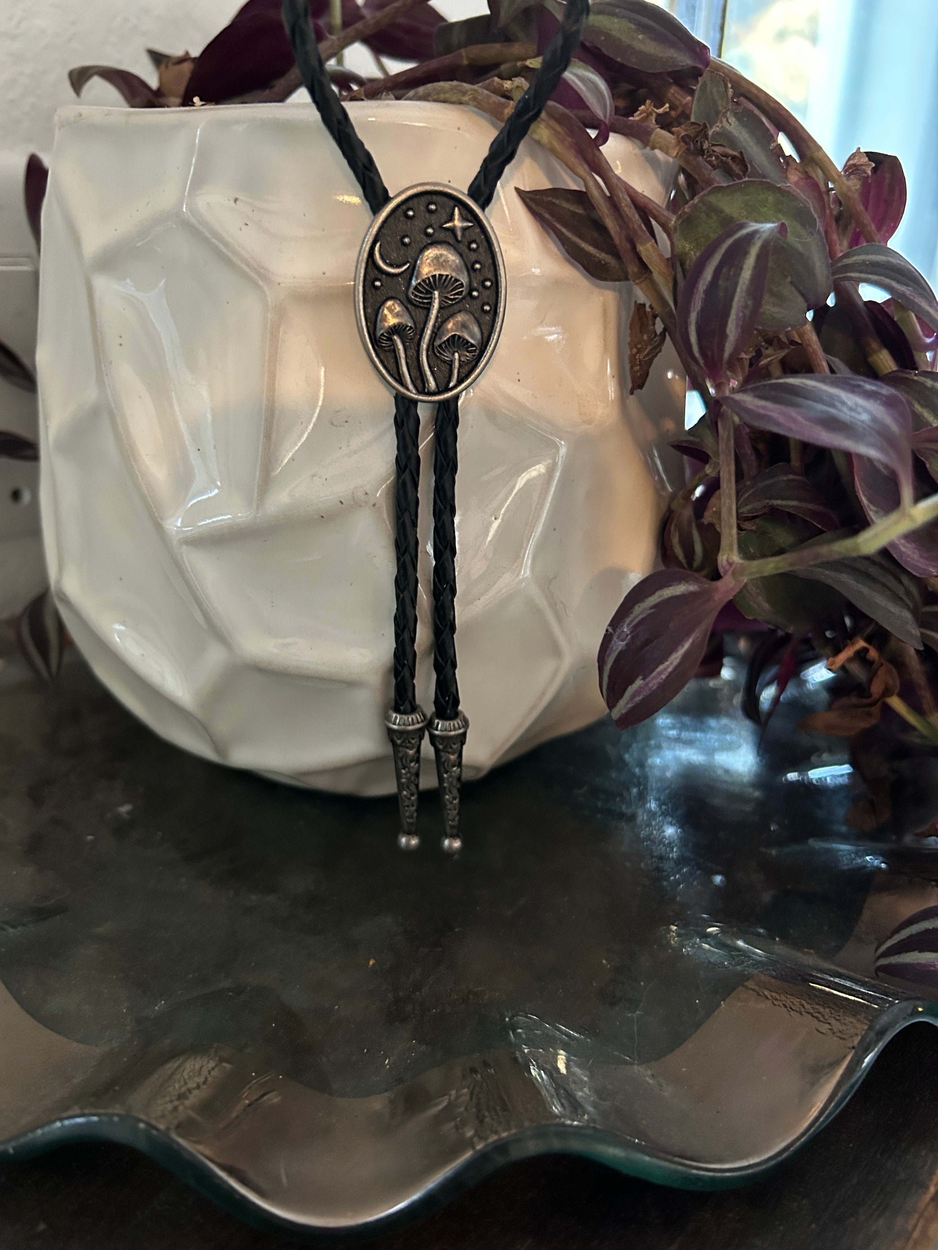 Mushroom Moon Bolo Tie