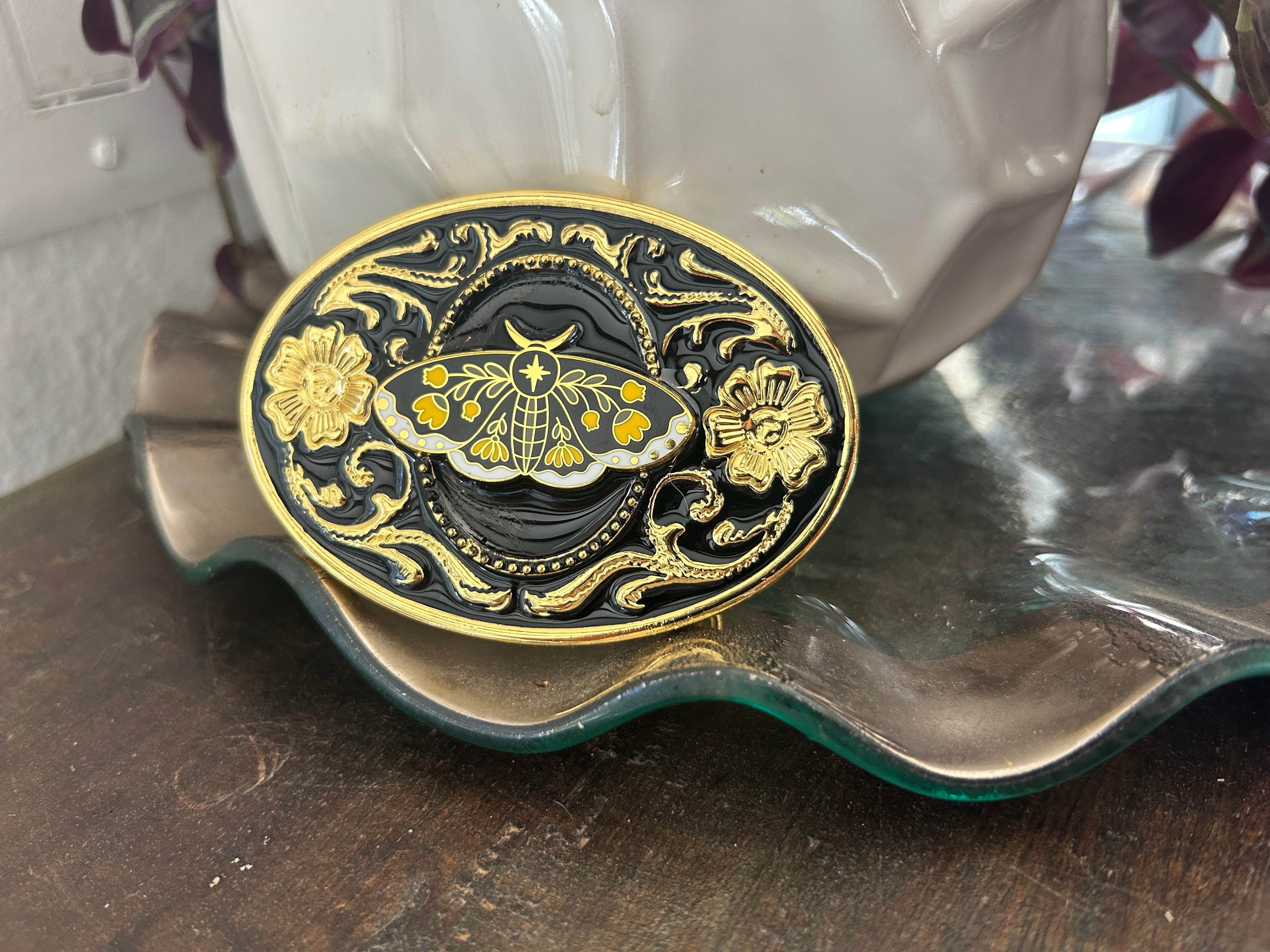 Golden Moth Belt Buckle