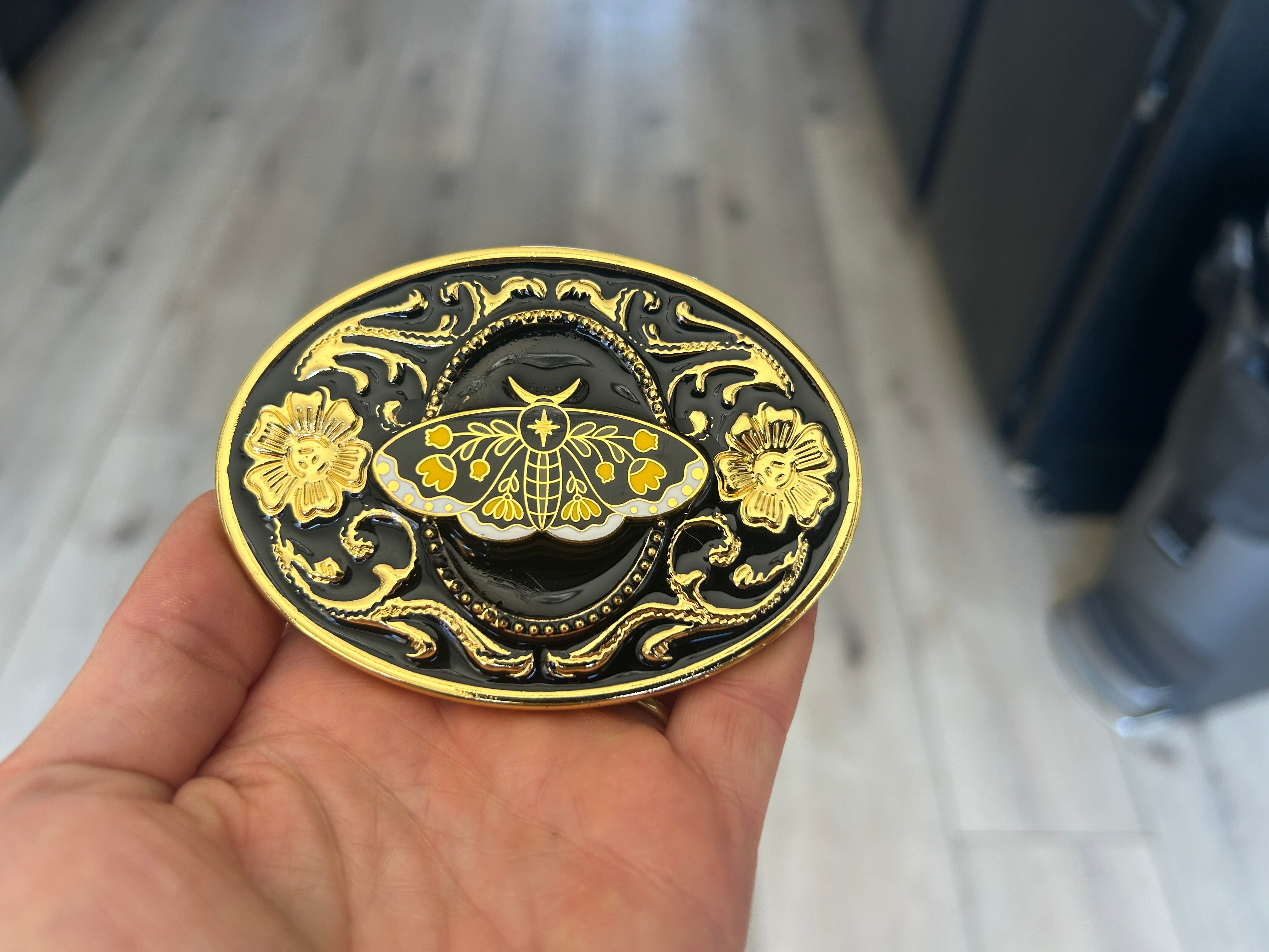 Golden Moth Belt Buckle