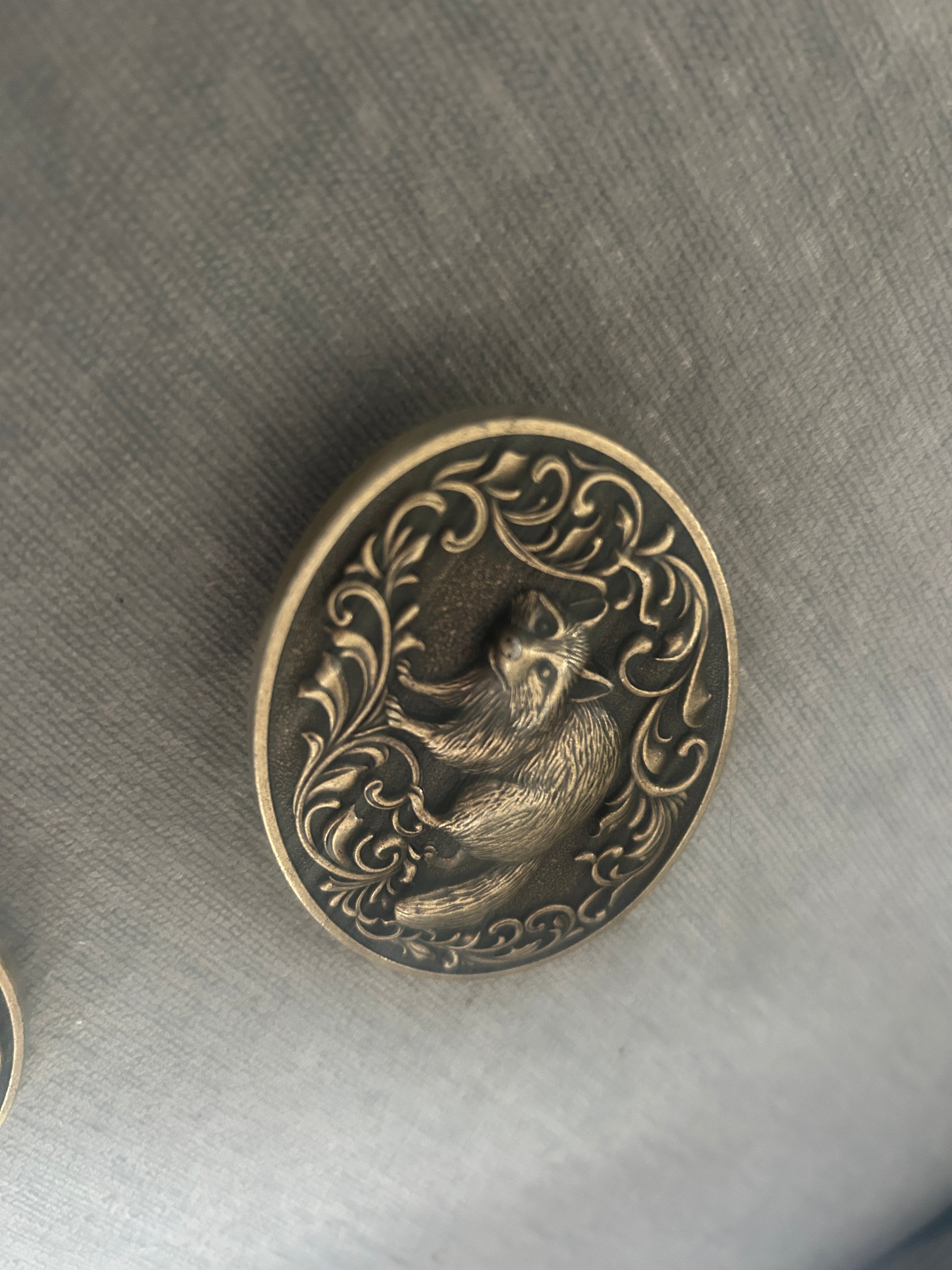 Bronze Raccoon Belt Buckle