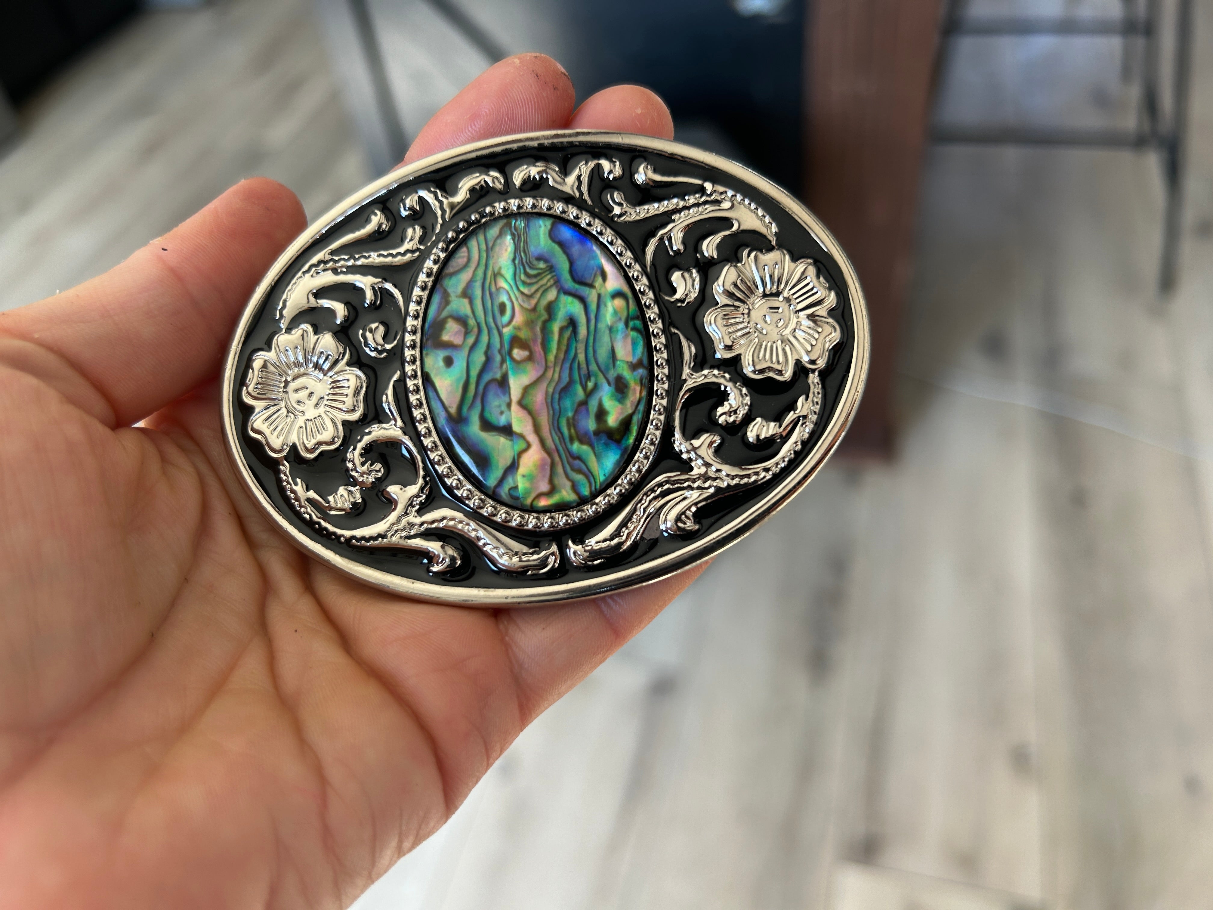 Abalone Cameo Belt Buckle