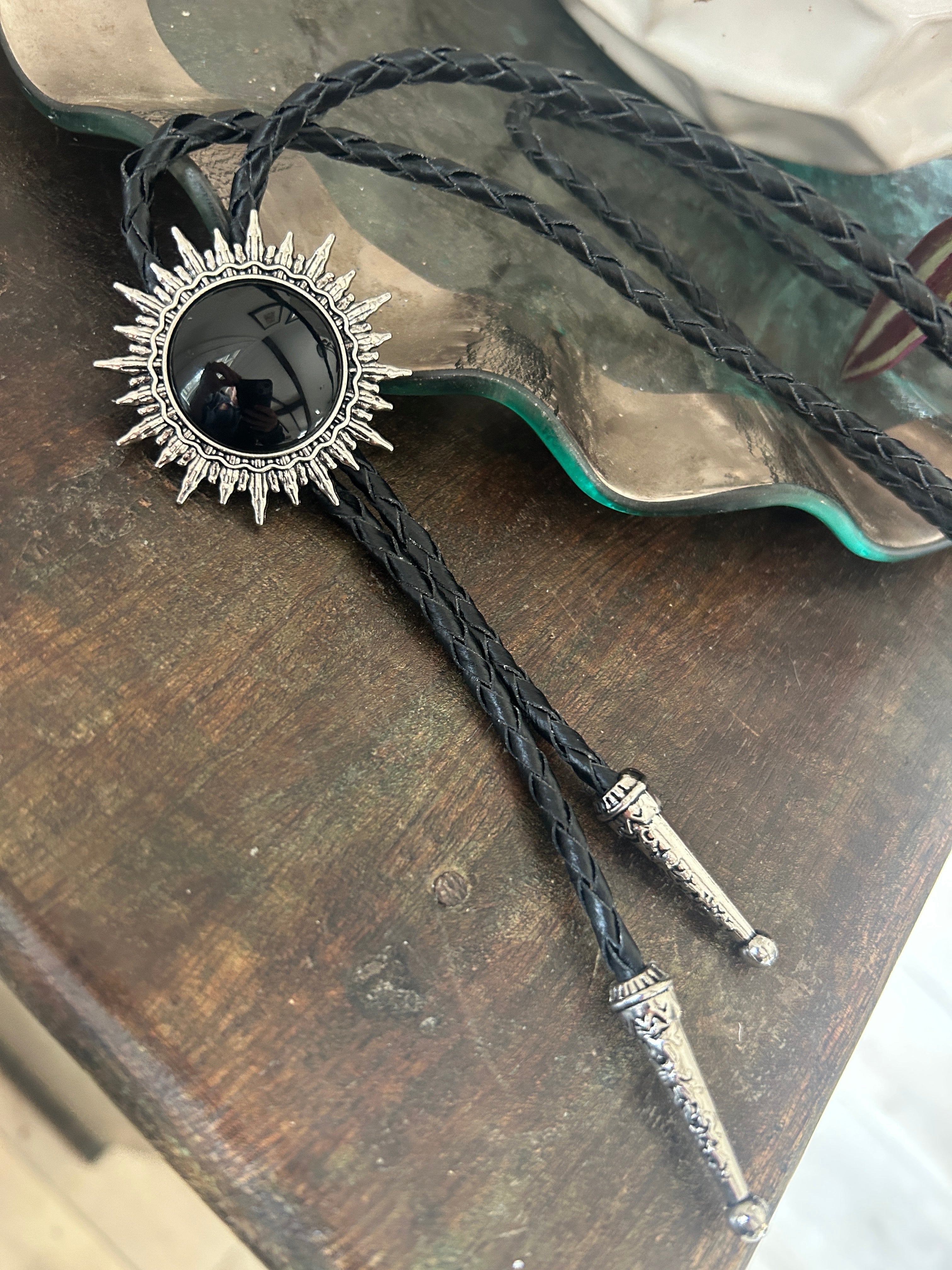 Black Sun Bolo Tie