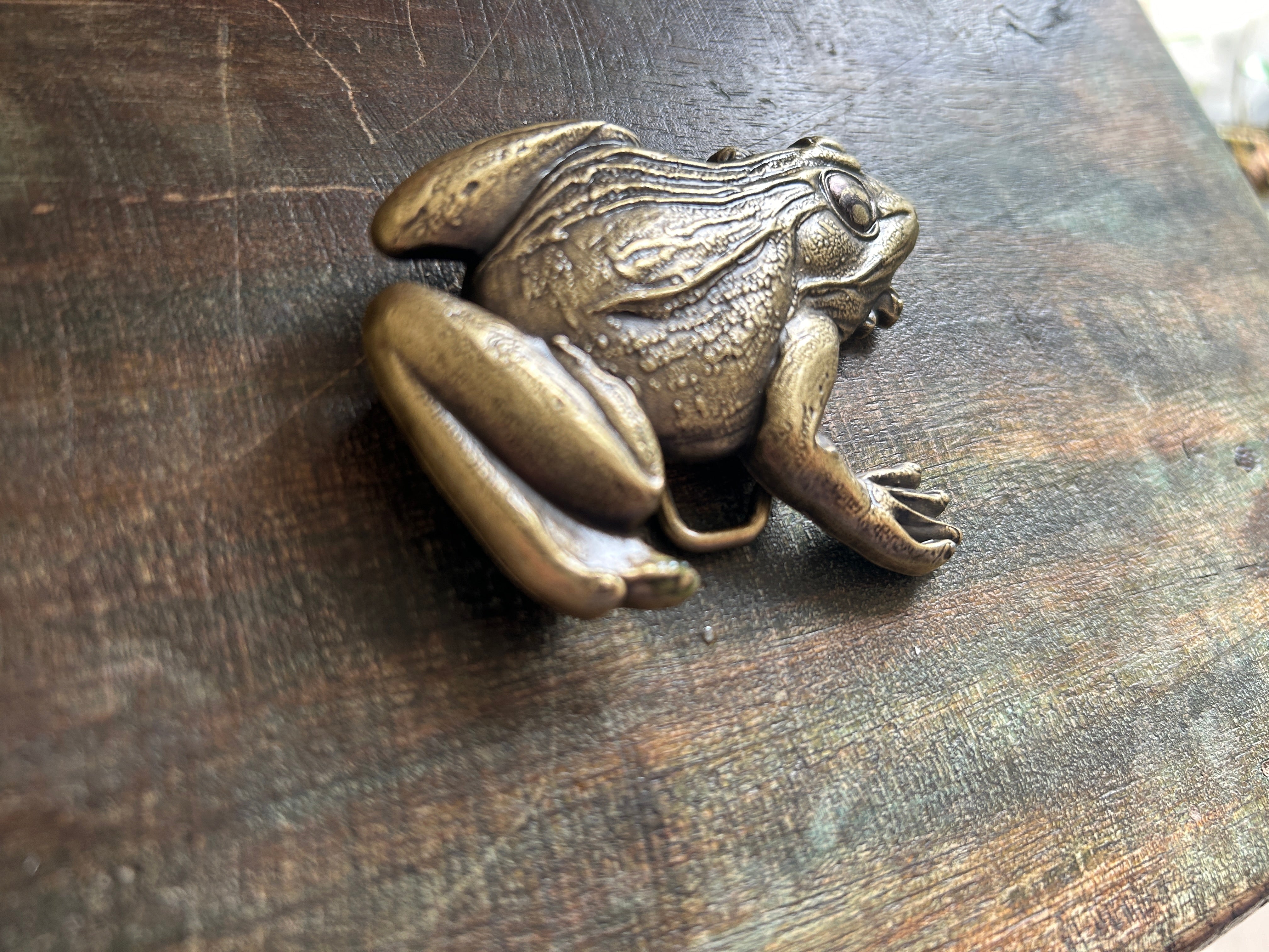 Brass Frog Belt Buckle