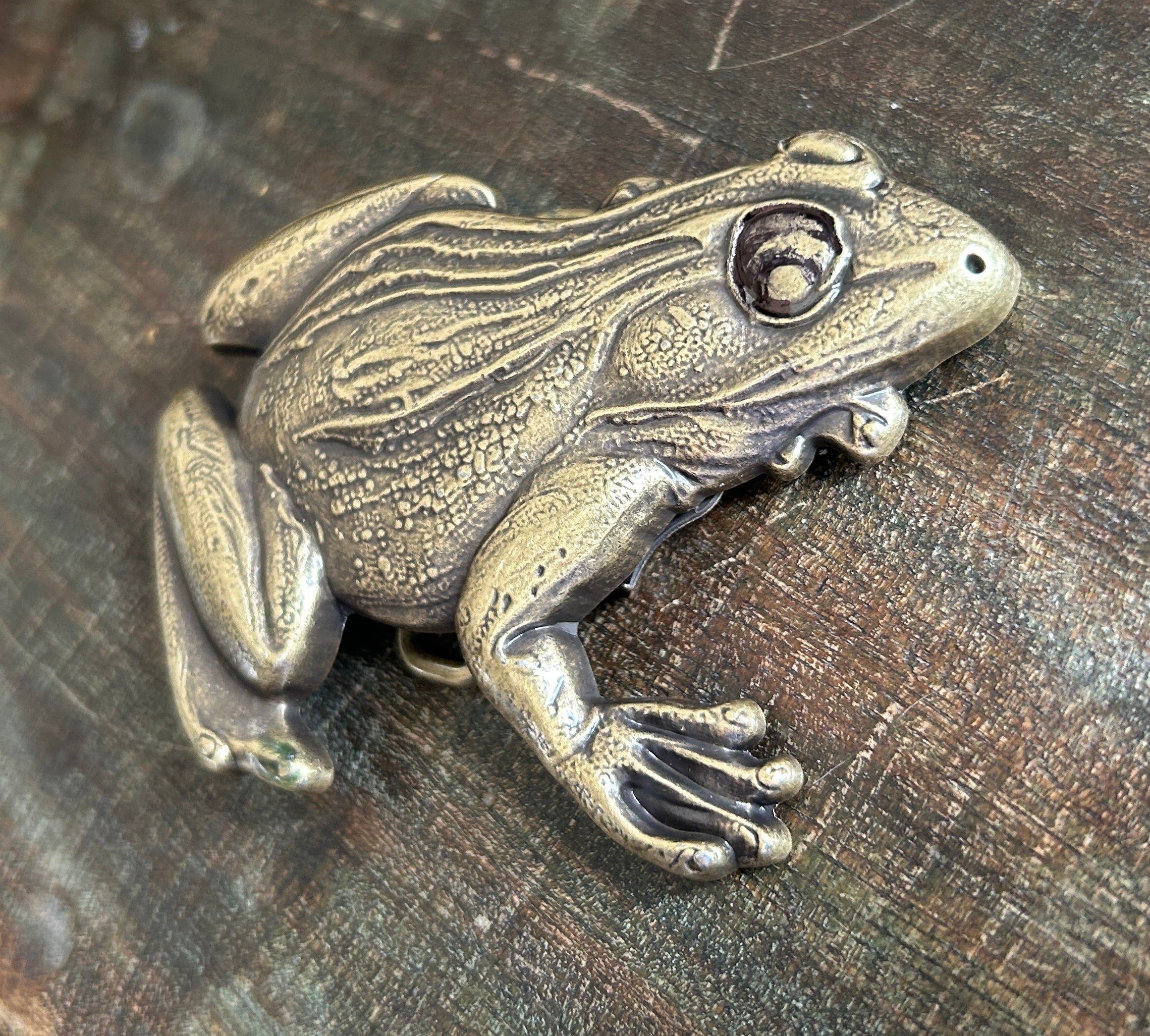 Brass Frog Belt Buckle