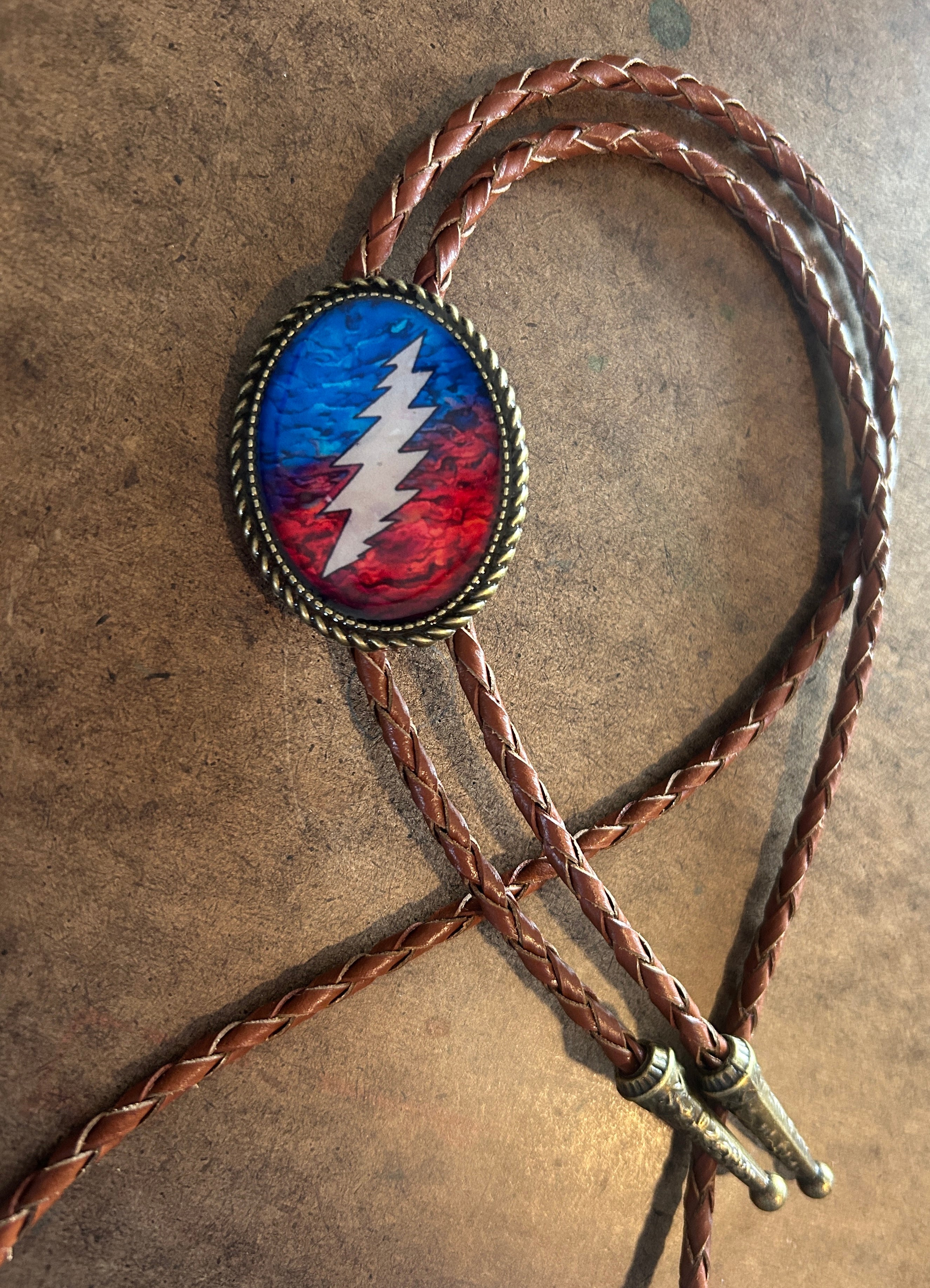Grateful Lightning Bolt Bolo Tie