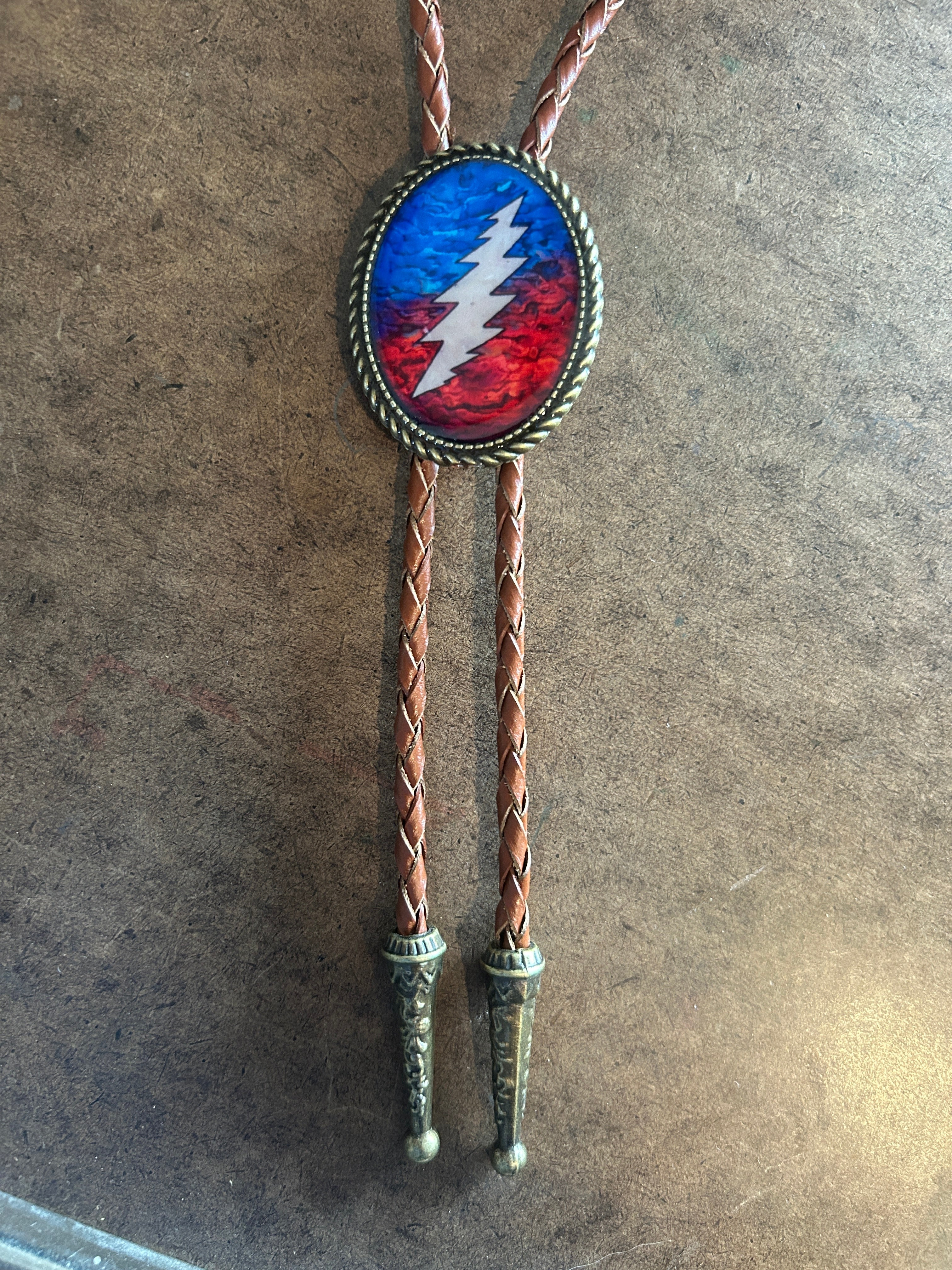Grateful Lightning Bolt Bolo Tie