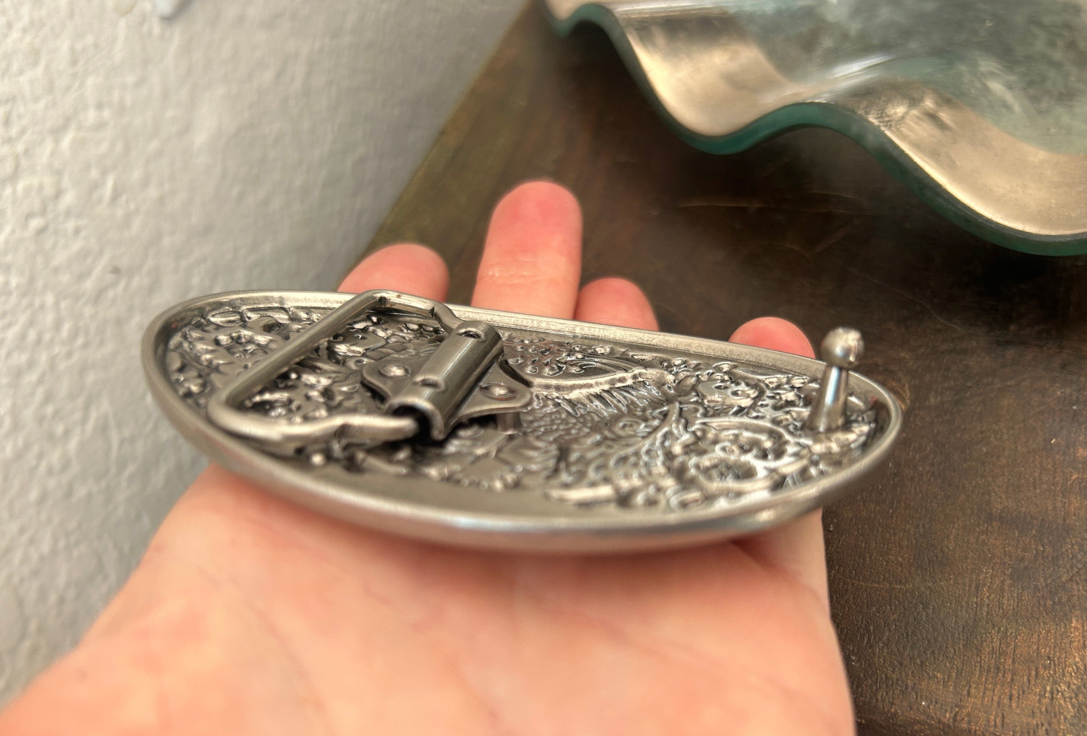 Silver Rooster Belt Buckle