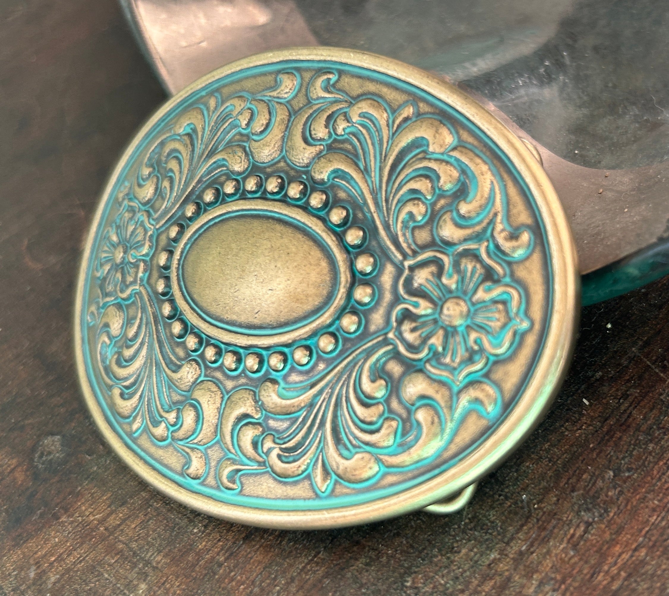 Oval Patina Belt Buckle