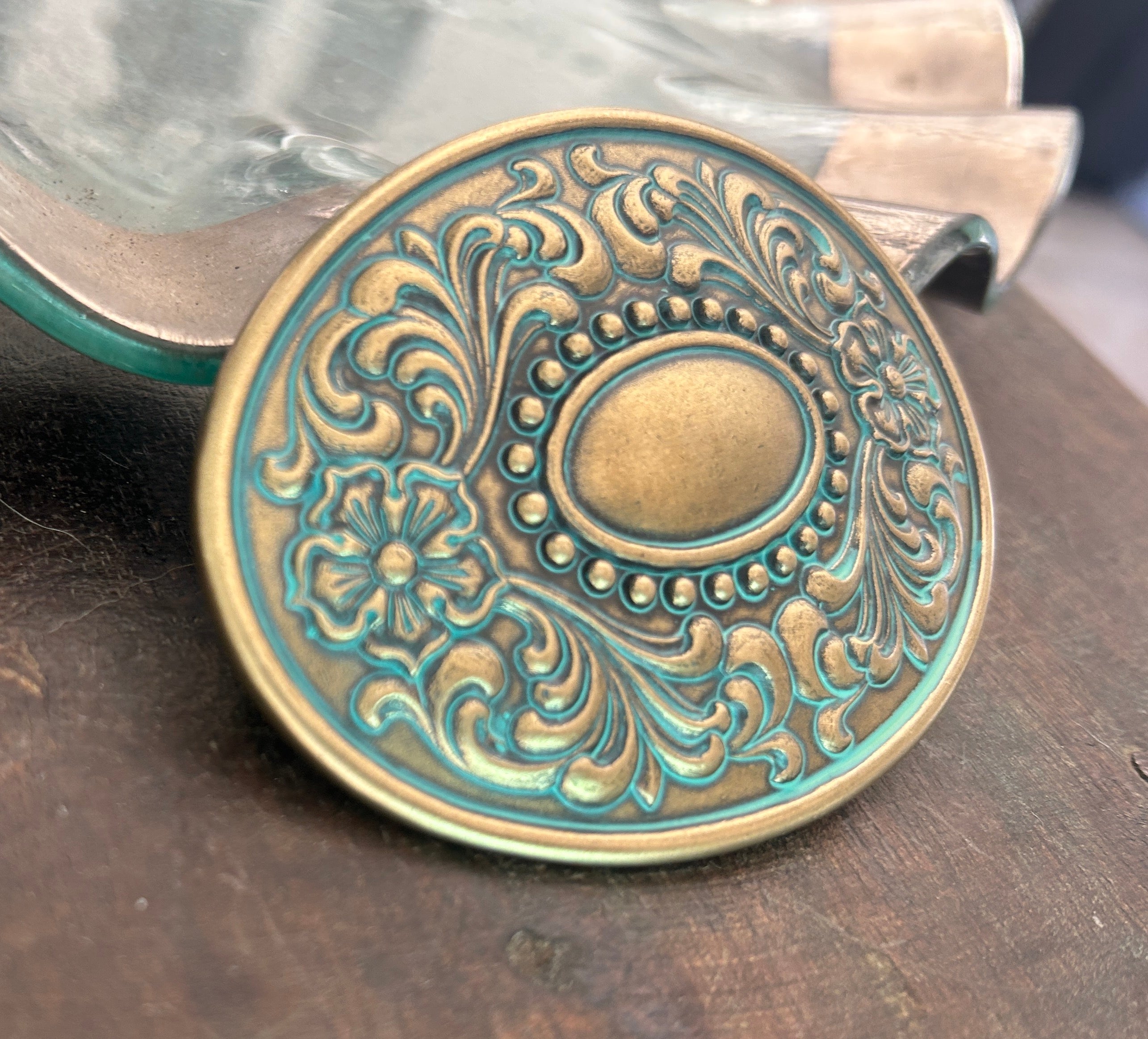 Oval Patina Belt Buckle